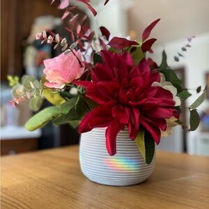 faux flower arrangement!